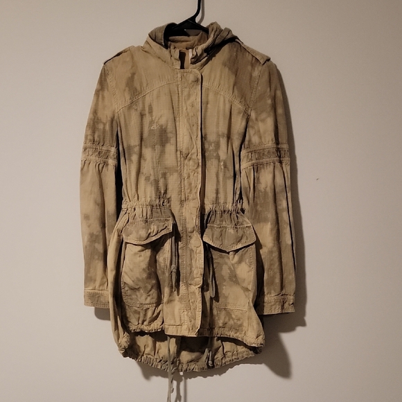 Free People Olive Utility Jacket with Floral Embroidery - Picture 4 of 11